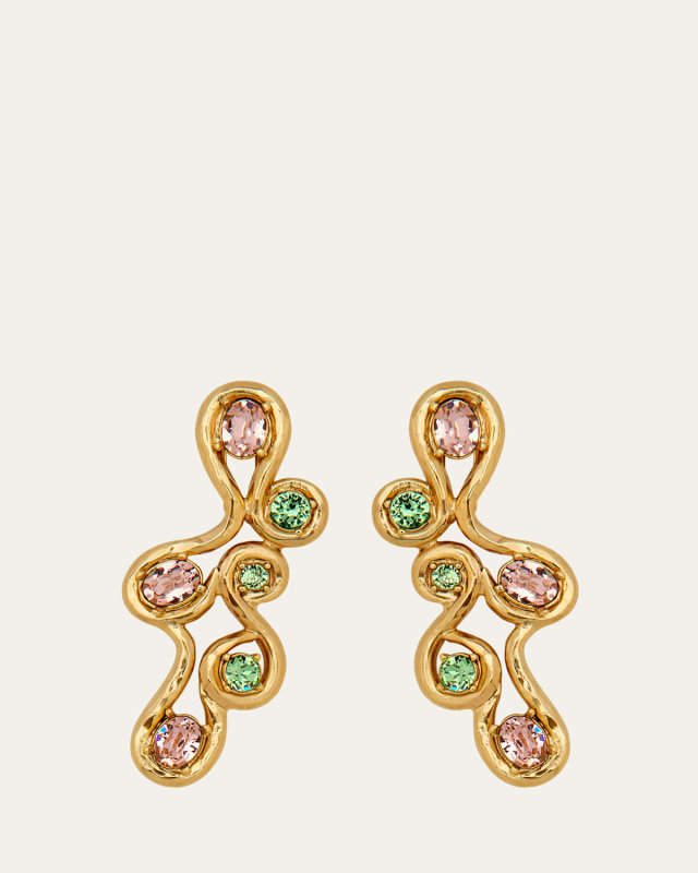 Round Crystal Scrambled Earrings